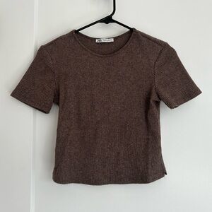Zara Ribbed Cropped tshirt